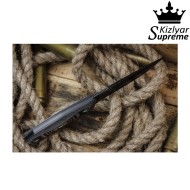 Tactical knife fixed blade echo d2 black titanium kizlyar supreme (kz-kk0062)