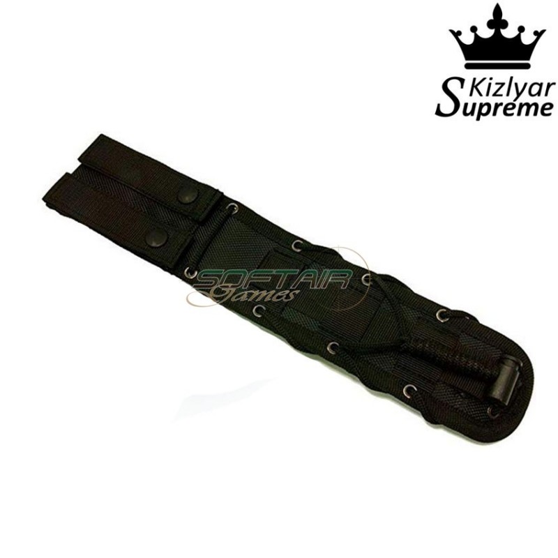 Tactical knife fixed blade vendetta aus-8 black titanium kizlyar supreme (kz-kk0220)