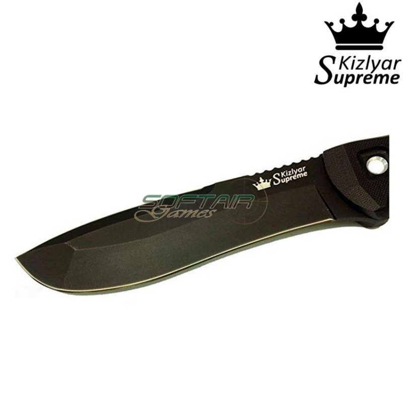 Tactical knife fixed blade vendetta aus-8 black titanium kizlyar supreme (kz-kk0220)