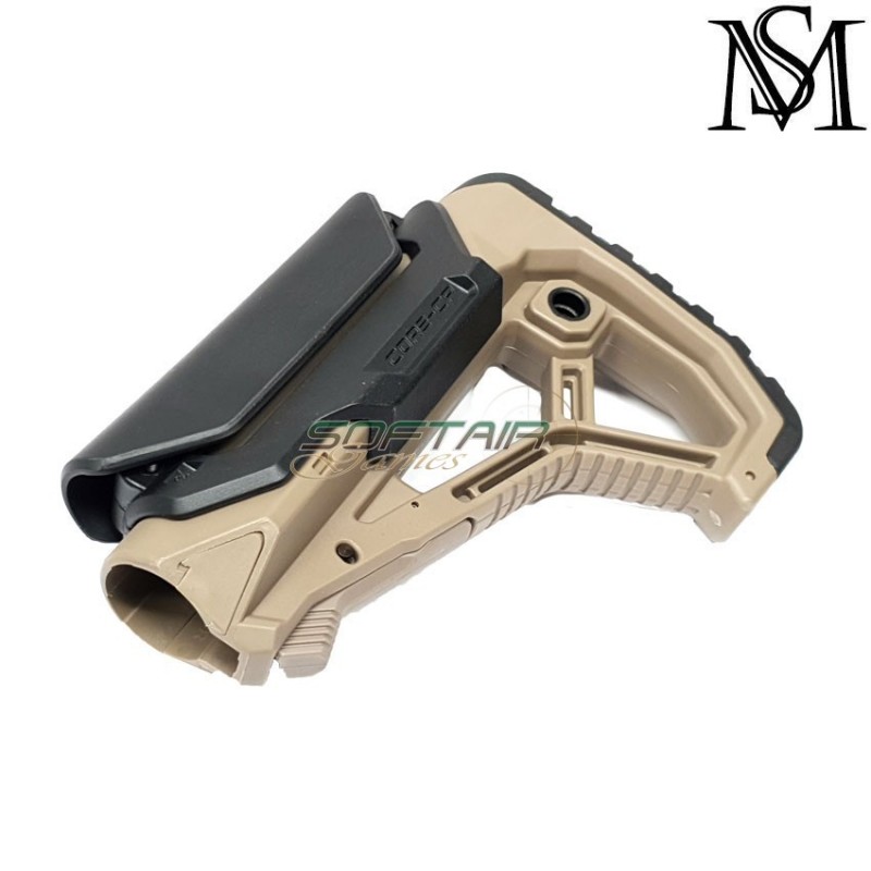 Fab gl-core style stock dark earth/black for aeg milsim series (ms-g100-de/bk)