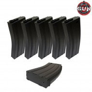 Set 5 pezzi caricatori monofilari 130bb black in metallo per m4 gun five (gf-mg-013-5)