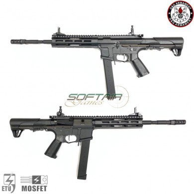 Electric rifle aeg sg16 raider l 2.0e 9mm black g&g (gg-sg16-rdl-9mm-bk)
