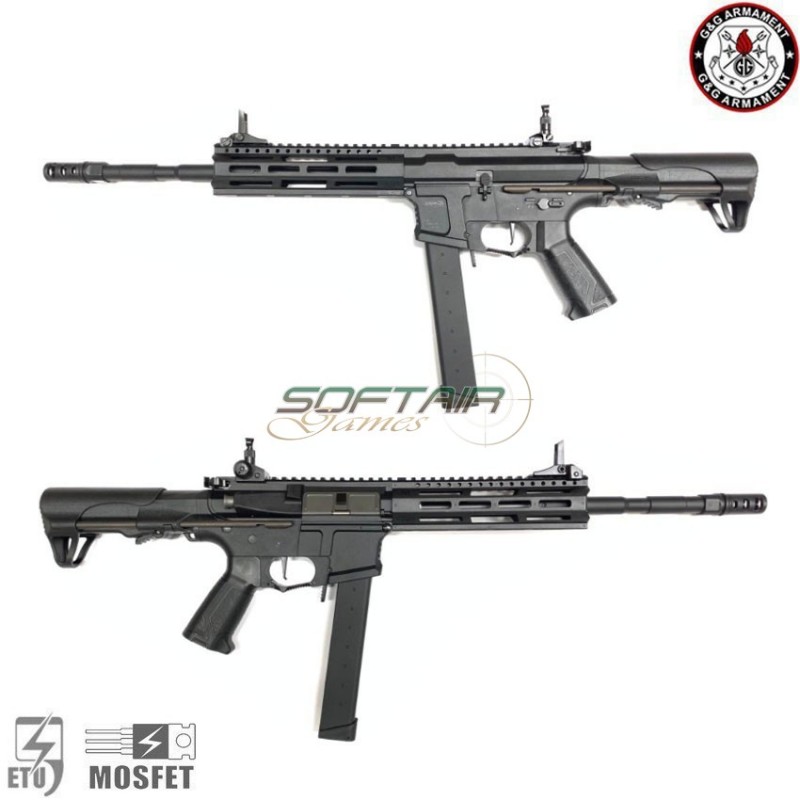 Fucile elettrico aeg sg16 raider l 2.0e 9mm black g&g (gg-sg16-rdl-9mm-bk)