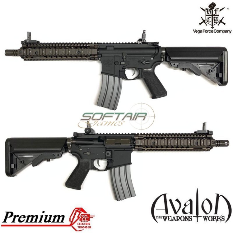 Fucile elettrico avalon premium mk18 mod1 black & bronze rail vfc (av1i-lmk18m1tb01)