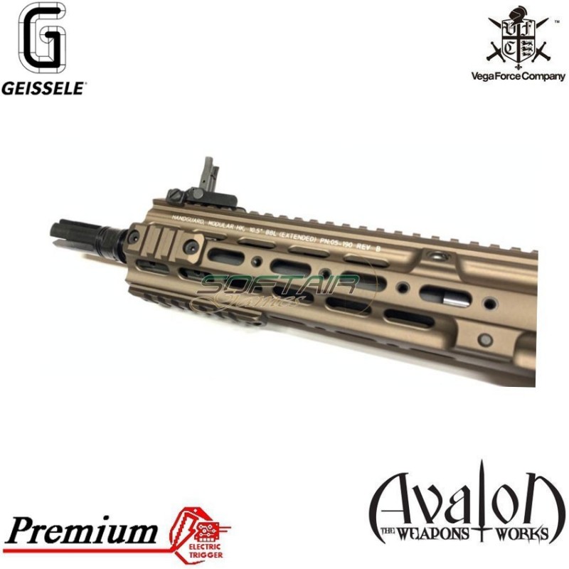 Fucile elettrico avalon premium cag geissele two tone & bronze rail vfc (av1i-cagtn01)