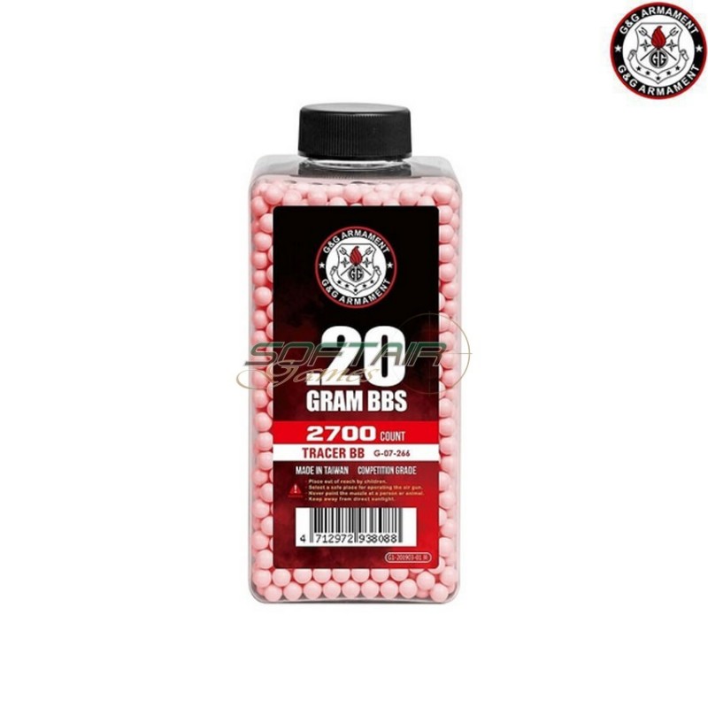 Bottiglia pallini traccianti 0.20gr 2700bb rossi g&g (gg-07266)