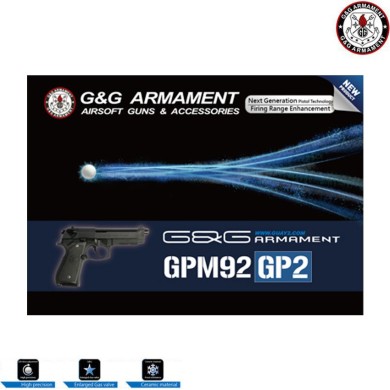 Pistola a gas gpm92 gp2 full metal black g&g (gg-m92-gp2)