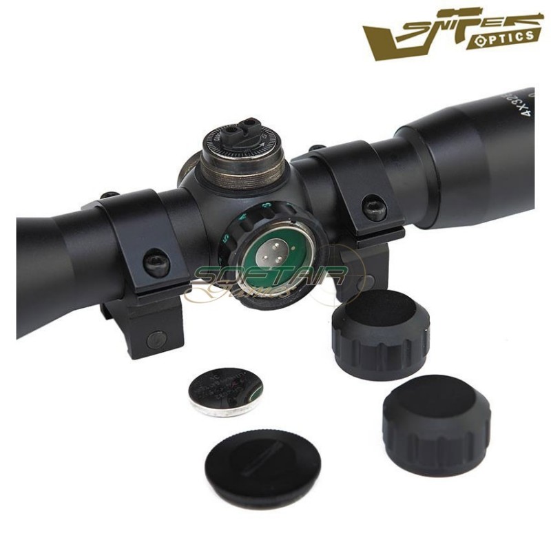 Scope illuminated reticle 4x32eg short black sniper optics® (so-4x32eg-short)