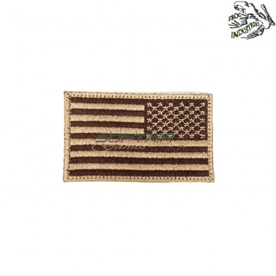 Patch ricamata bandiera usa khaki reverse frog industries® (fi-emb-11-002-kh-rev)