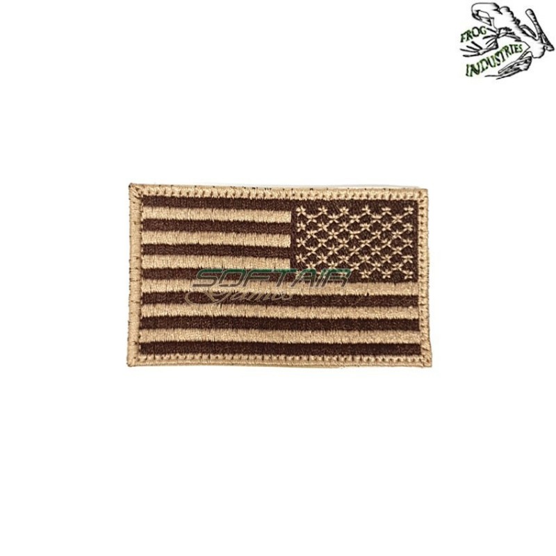 Patch ricamata bandiera usa khaki reverse frog industries® (fi-emb-11-002-kh-rev)