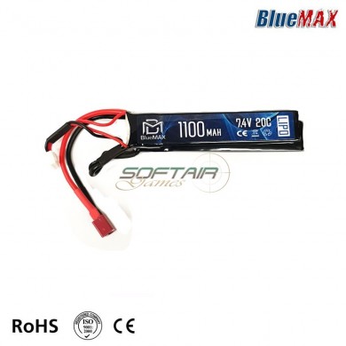 Lipo battery deans connector 7.4v X 1100mah 20c cqb type bluemax-power® (bmp-7.4x1100-ds-cqb)