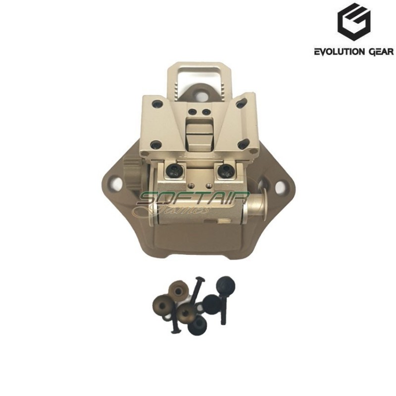 Helmet mount l4g19 with shroud set silver evolution gear® (evg-204-sl)