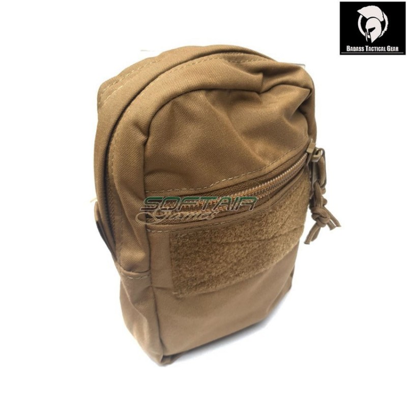 Vertical double zip utility pouch coyote brown® badass tactical gear (btg-105-dzu-v-01-cb)