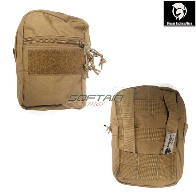 Vertical double zip utility pouch coyote brown® badass tactical gear (btg-105-dzu-v-01-cb)