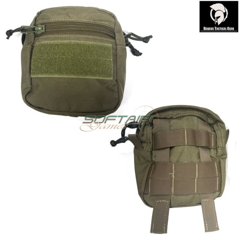 Medium double zip utility pouch ranger green® badass tactical gear (btg-105-dzu-m-02-rg)