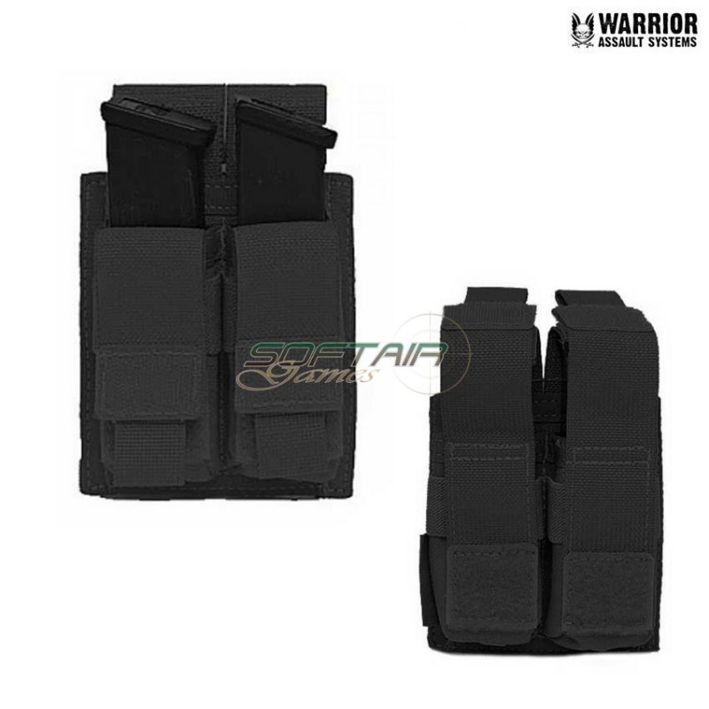 Tasca doppia action 9mm caricatori pistola black warrior assault systems (w-eo-dpda-9-blk)