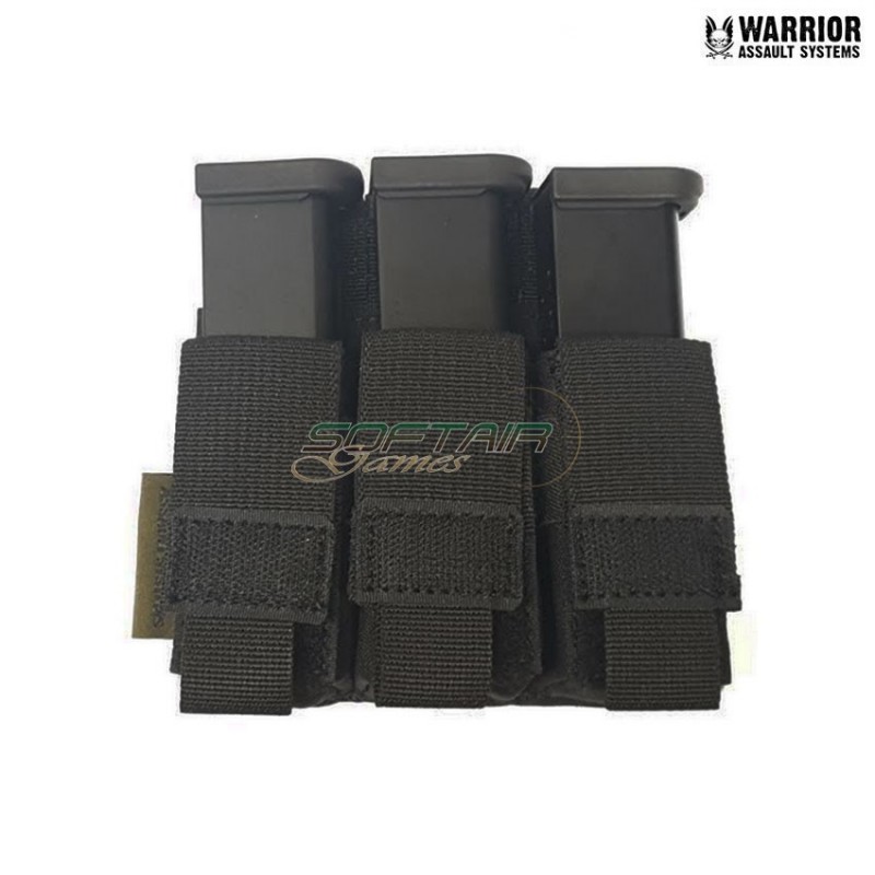 Tasca tripla action 9mm caricatori pistola black warrior assault systems (w-eo-tpda-9-blk)