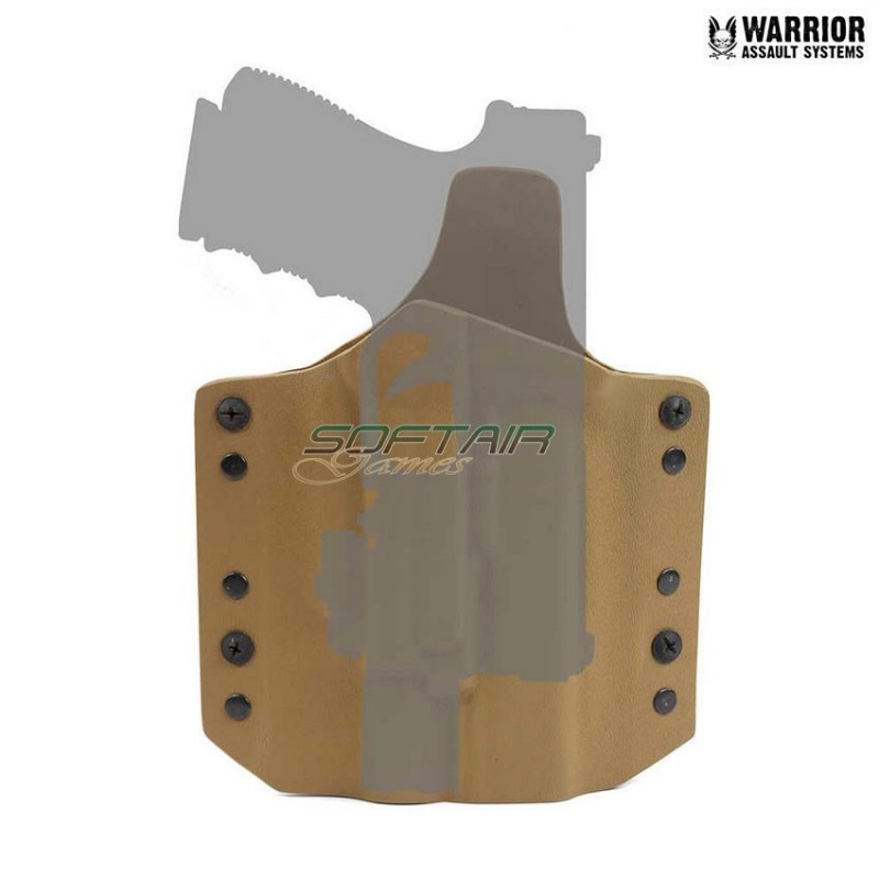 Ares kydex holster coyote tan for glock 17/19 w/x300 x400 warrior assault systems (w-eo-ahg17-sfx-ct)