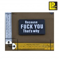 Military morale patch pvc because fuck you black patcheria (lp-ppvc166)