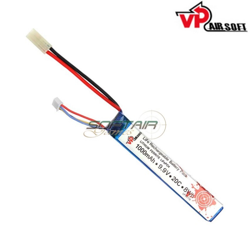 Batteria life mini tamiya 9.9v x 1000mah 20c stick type vp airsoft (vpa-365332)