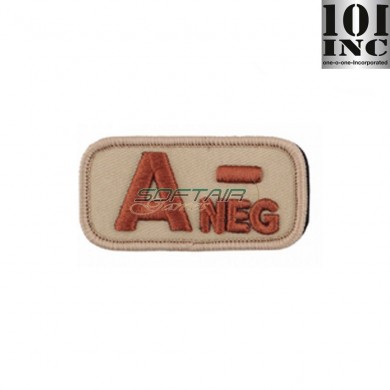 Patch ricamata gruppo sanguigno a- desert 101 Inc (inc-8111)