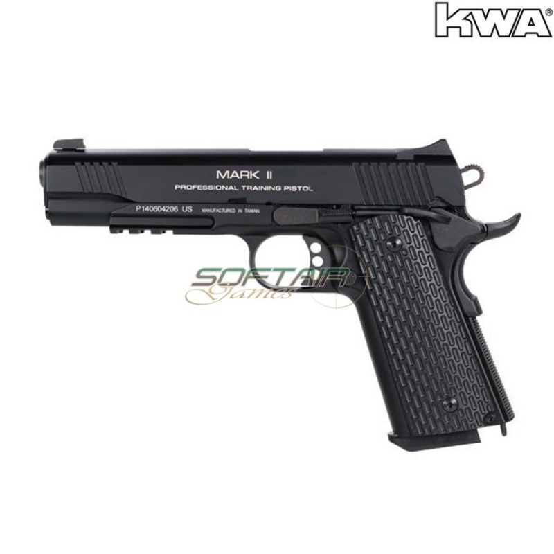 Pistola a gas blowback m1911 mkii ptp ns2 black kwa (kwa-110953)