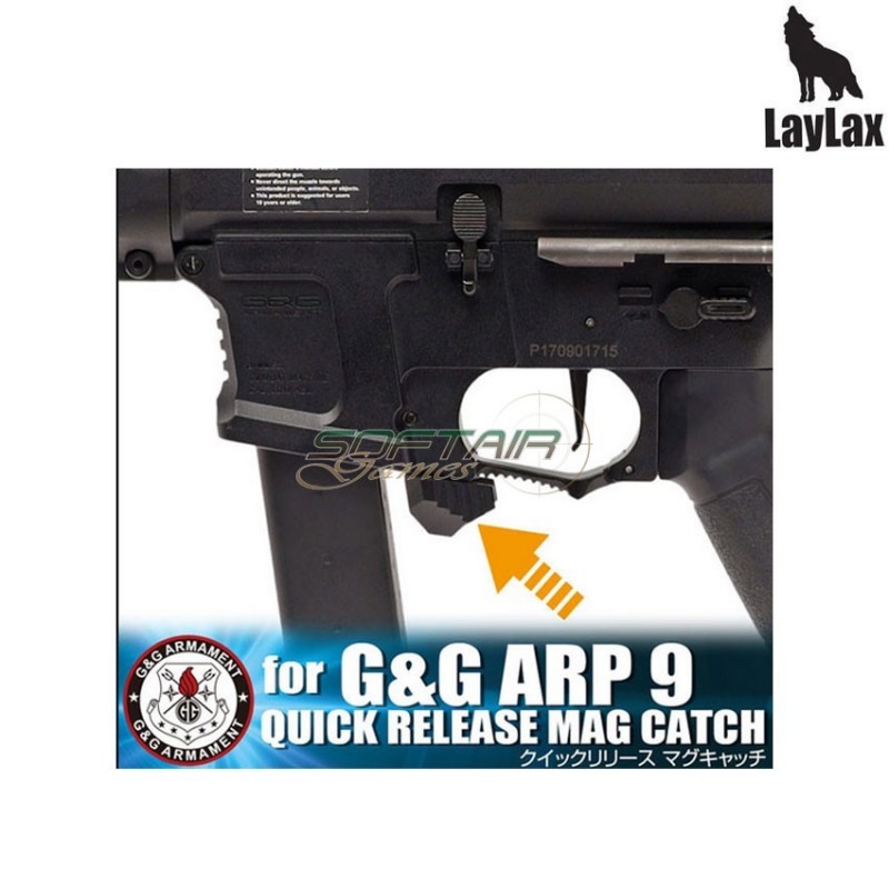 Extended magazine release for g&g arp9 electric rifle laylax (la-165602)