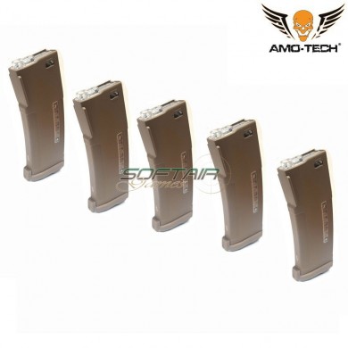 Set 5 mid-caps magazines 150bb epm golf dark earth for m4 series amo-tech® (amt-mc-golf-de-5)