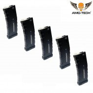 Set 5 hi-caps magazines 370bb alfa black for m4 series amo-tech® (amt-hc-alfa-bk-5)