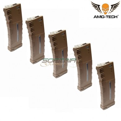 Set 5 hi-caps magazines 370bb alfa dark earth for m4 series amo-tech® (amt-hc-alfa-de-5)