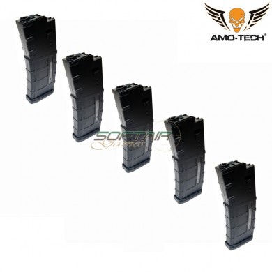 Set 5 caricatori maggiorati 380bb papa black per serie m4 sre next gen. amo-tech® (amt-hc-papa-bk-5)
