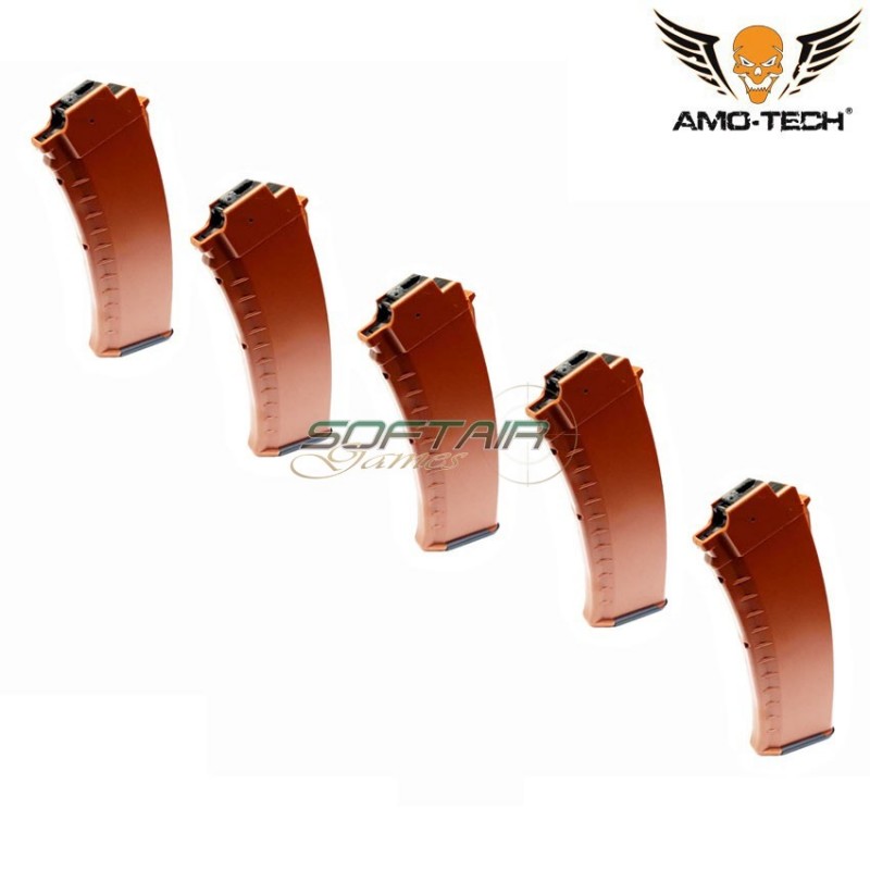 Set 5 hi-caps magazines 480bb quebec bakelite for series ak sre next gen. amo-tech® (amt-hc-quebec-ba-5)
