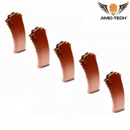 Set 5 caricatori maggiorati 480bb quebec bakelite per serie ak sre next gen. amo-tech® (amt-hc-quebec-ba-5)