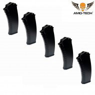 Set 5 caricatori maggiorati 480bb quebec black per serie ak sre next gen. amo-tech® (amt-hc-quebec-bk-5)