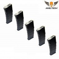 Set 5 caricatori monofilari 150bb gen.3 oscar black per serie m4 amo-tech® (amt-mc-oscar-bk-5)
