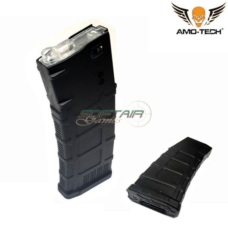 Set 5 caricatori maggiorati 370bb gen.3 oscar black per serie m4 amo-tech® (amt-hc-oscar-bk-5)