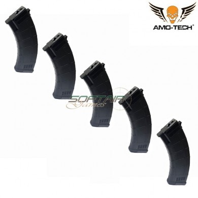 Set 5 caricatori maggiorati 600bb sierra black per serie ak amo-tech® (amt-hc-sierra-bk-5)