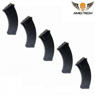 Set 5 caricatori monofilari 200bb sierra black per serie ak amo-tech® (amt-mc-sierra-bk-5)