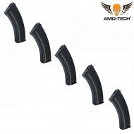 Set 5 hi-caps magazines 550bb tango black for series akm amo-tech® (amt-hc-tango-bk-5)
