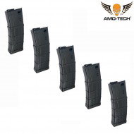 Set 5 mid-caps magazines 160bb zulu black for m4 series amo-tech® (amt-mc-zulu-bk-5)