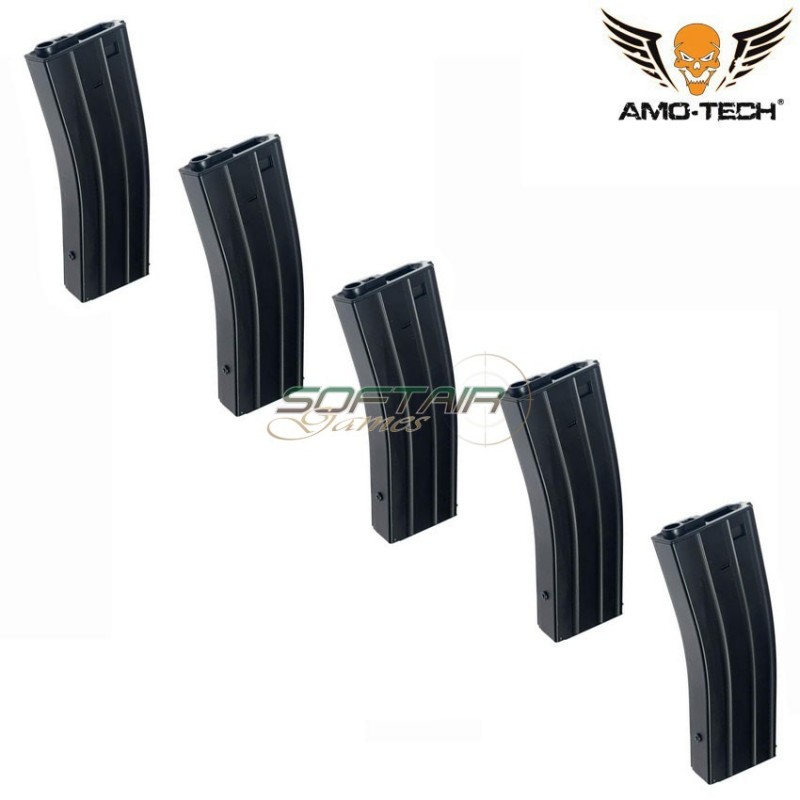 Set 5 hi-caps magazines flash 380bb whiskey black for m4 series amo-tech® (amt-hcf-whiskey-bk-5)