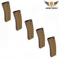 Set 5 caricatori maggiorati flash 380bb whiskey dark earth per serie m4 amo-tech® (amt-hcf-whiskey-de-5)