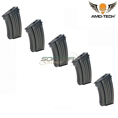 Set 5 caricatori maggiorati short 250bb yankee black per serie ak amo-tech® (amt-hcs-yankee-bk-5)