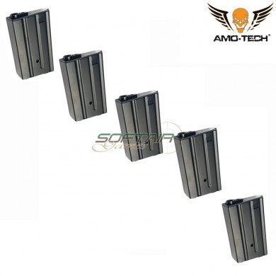 Set 5 hi-caps magazines short 190bb whiskey black for m4 series amo-tech® (amt-hcs-whiskey-bk-5)