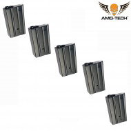 Set 5 hi-caps magazines short 190bb whiskey black for m4 series amo-tech® (amt-hcs-whiskey-bk-5)