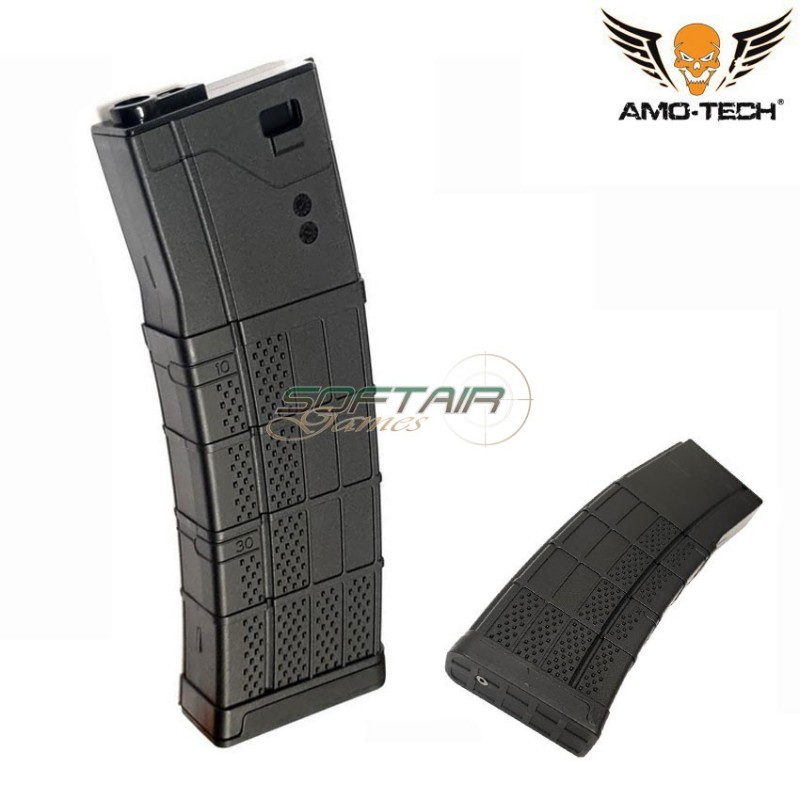 Set 5 mid-caps magazines 140bb zulu2 black for m4 series amo-tech® (amt-mc-zulu2-bk-5)