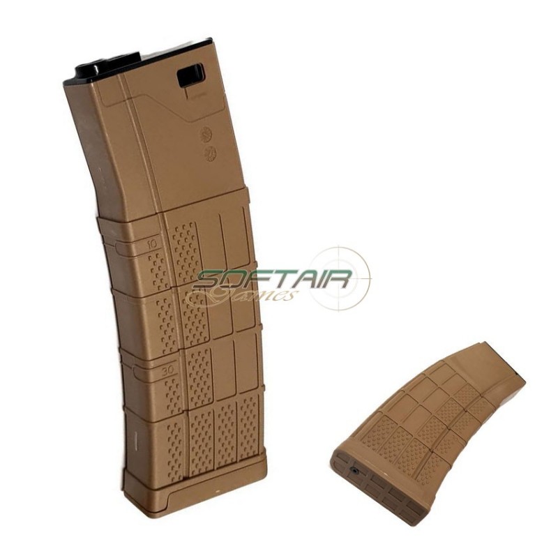 Set 5 mid-caps magazines 200bb zulu3 dark earth for m4 series amo-tech® (amt-mc-zulu3-de-5)
