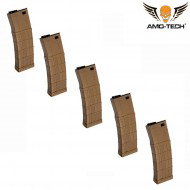 Set 5 caricatori monofilari 200bb zulu3 dark earth per serie m4 amo-tech® (amt-mc-zulu3-de-5)