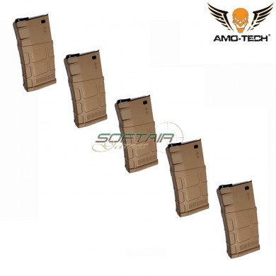 Set 5 hi-cap magazine 550bb charlie dark earth for sr25 series amo-tech® (amt-hc-charlie-de-5)