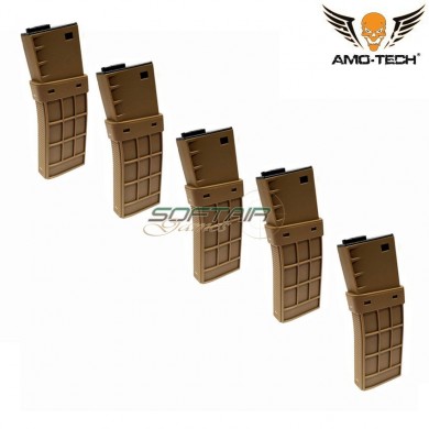 Set 5 hi-caps magazines 450bb juliett dark earth for m4 series amo-tech® (amt-hc-juliett-de-5)